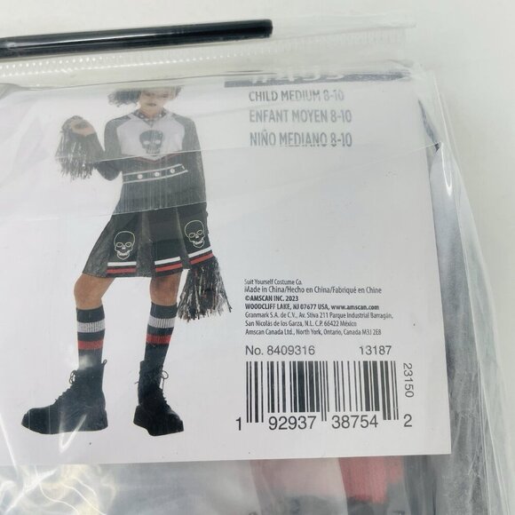 Zombie Fear Squad Goth Cheerleader Youth Girls Medium 8/10 Halloween Costume - Picture 6 of 7